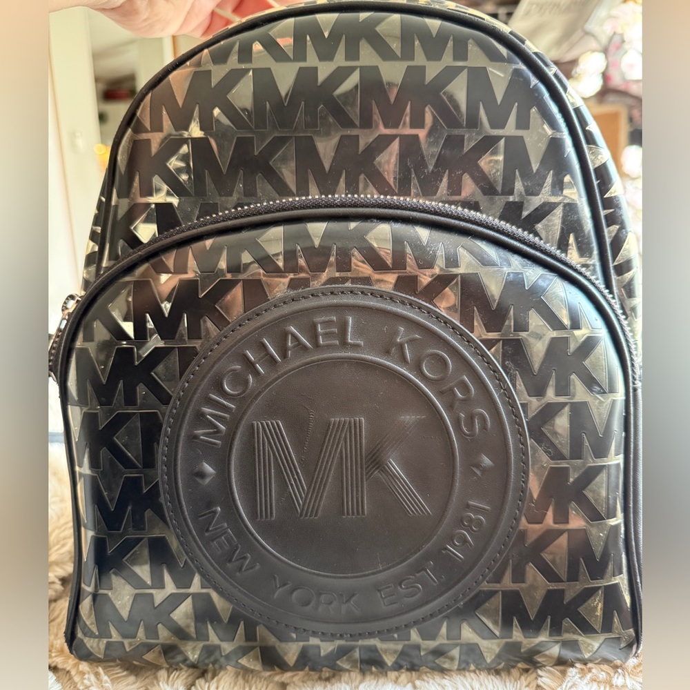 Michael Kors abbey Black clear backpack